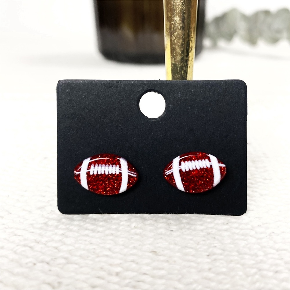 NEW Football Glitter stud Earrings sports - Boutique